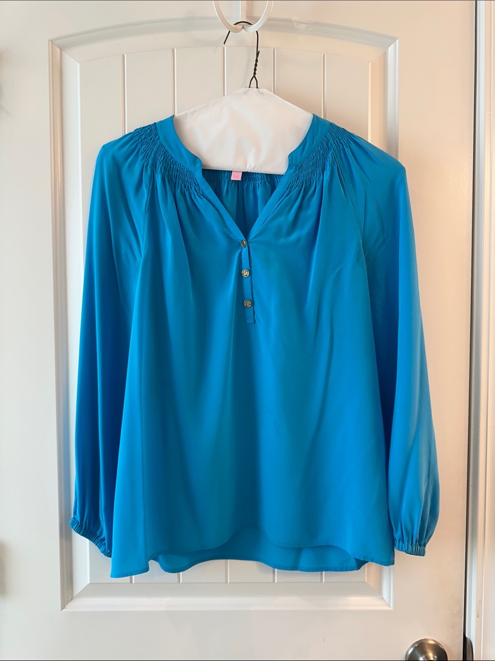 Lilly Pulitzer Turquoise Elsa Blouse